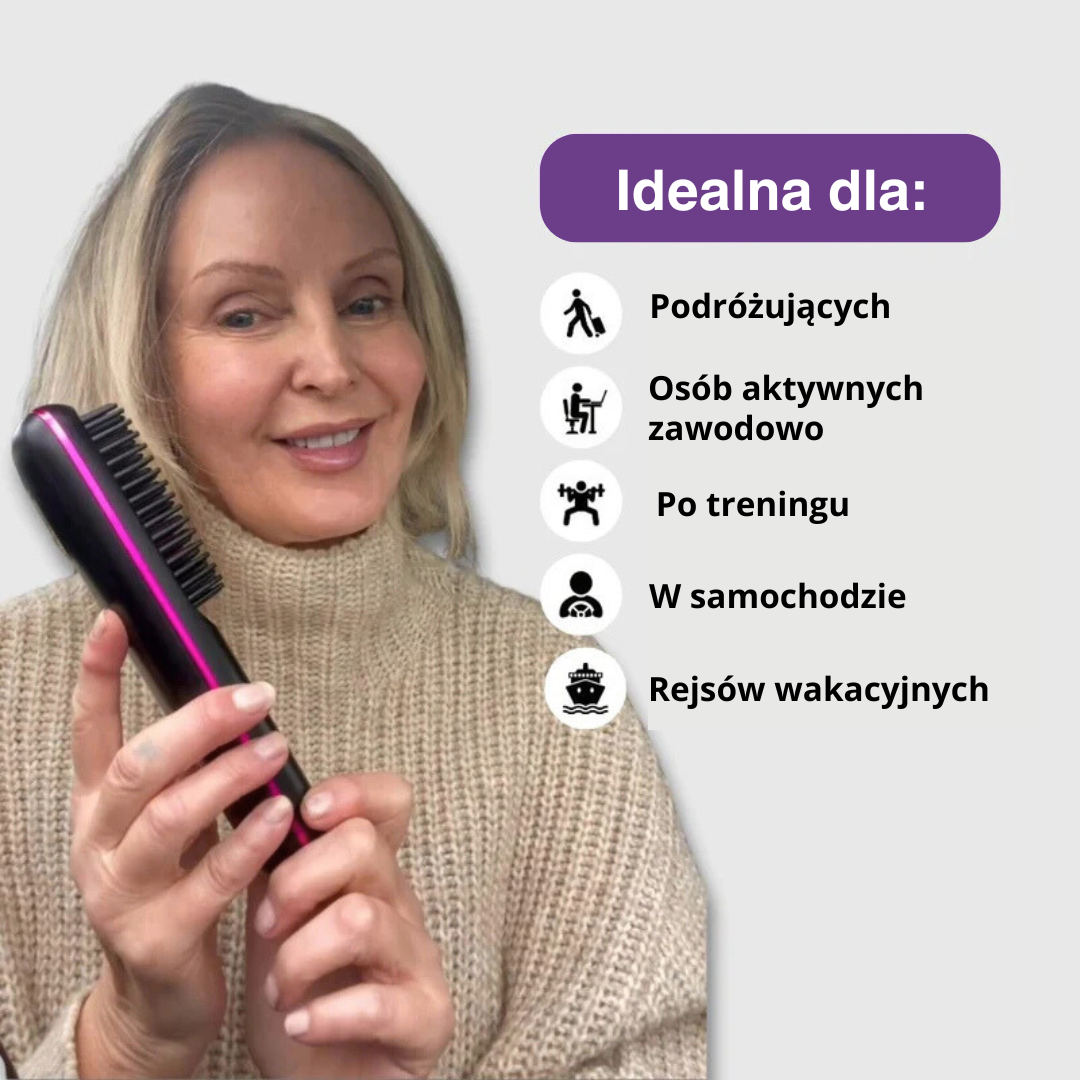 FALENA Mobile - Przenośna Szczotka-Prostownica 2w1