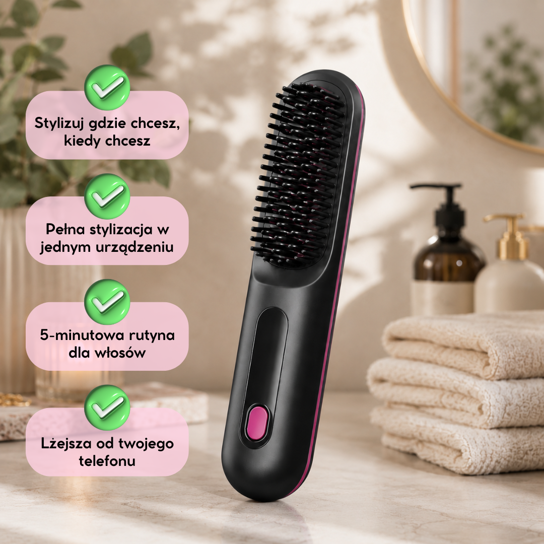 FALENA Mobile - Przenośna Szczotka-Prostownica 2w1